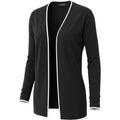 Dialogue Navy Open Front Cardigan Women's Medium White Trim Workwear Sweater