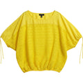 Lane Bryant Yellow Textured Blouse Womens Plus 18/20 Drawstring Sleeve Office