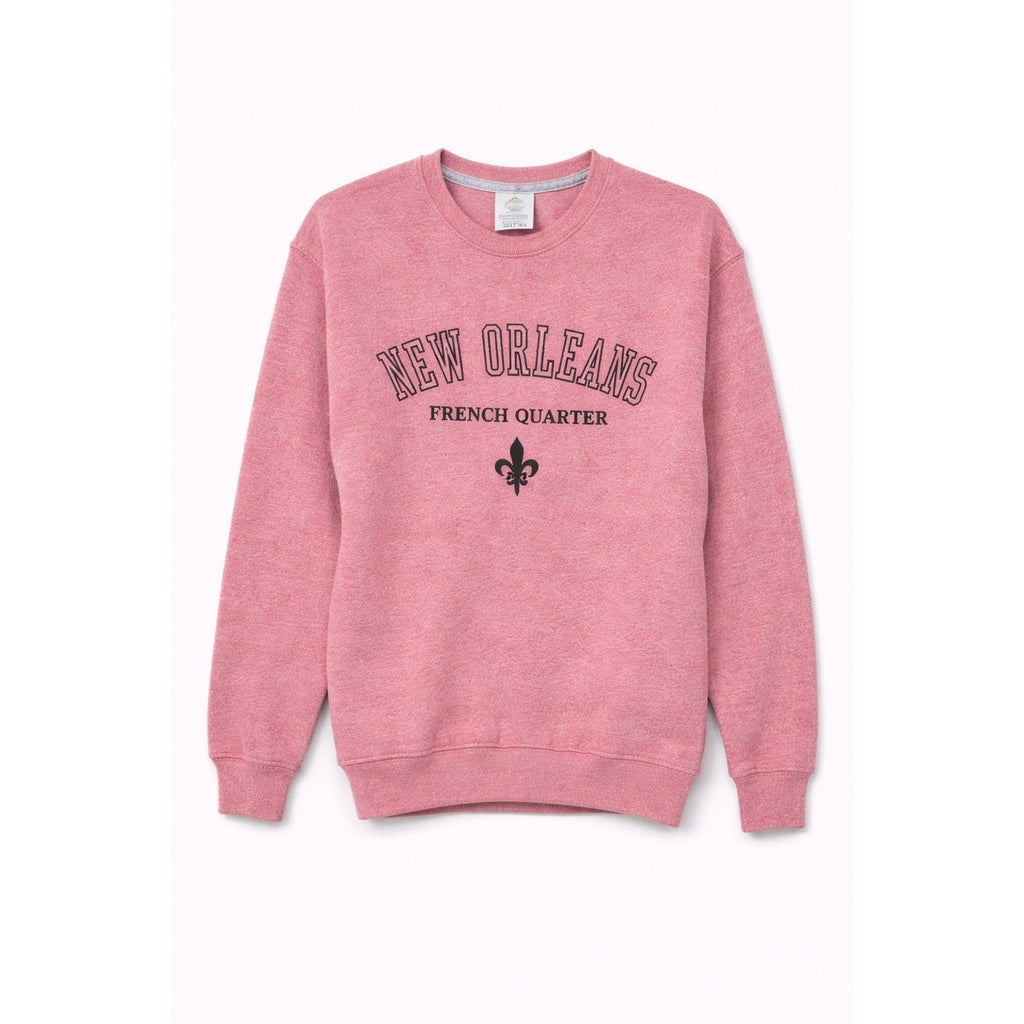 New Orleans French Quarter Travel Sweatshirt Pink Southern Tourist Pullover S