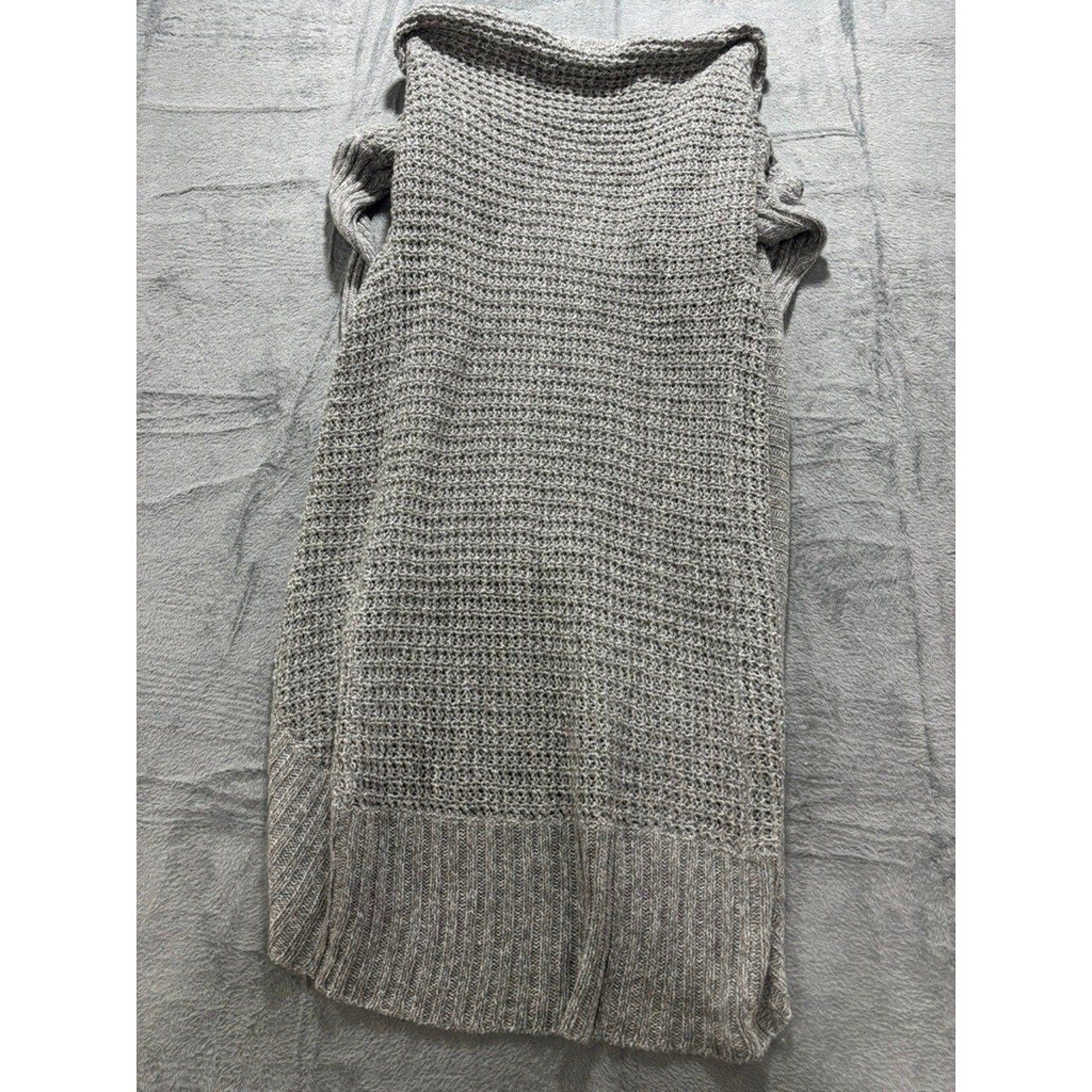 Quinn Open Front Cardigan Womens Medium Gray Chunky Knit Long Sleeve Cozy