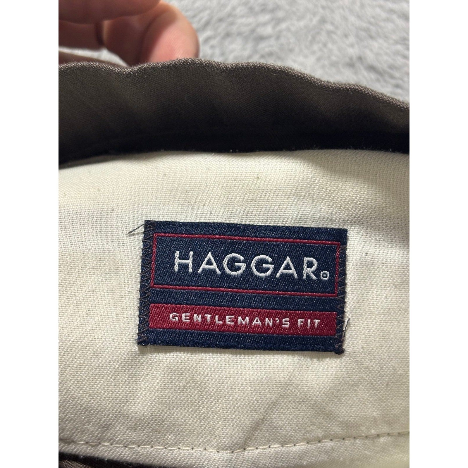 Haggar 38x31 Brown Pleated Dress Pants Gentlemans Fit Vintage Preppy Mens