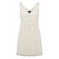 Ann Taylor Women Ivory White Floral Crochet Lace V-Neck Sleeveless Dress 14