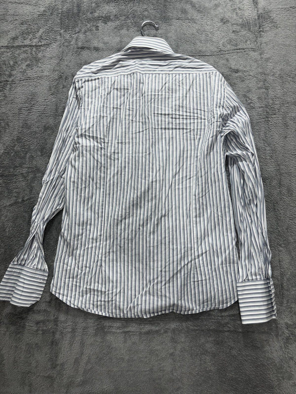 Hugo Boss Men's Blue Gray Stripe Dress Shirt 39/40 M, photo 4 of 10