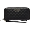 Guess Black Quilted Zip Wallet Wristlet Est 1981 Logo Organizer