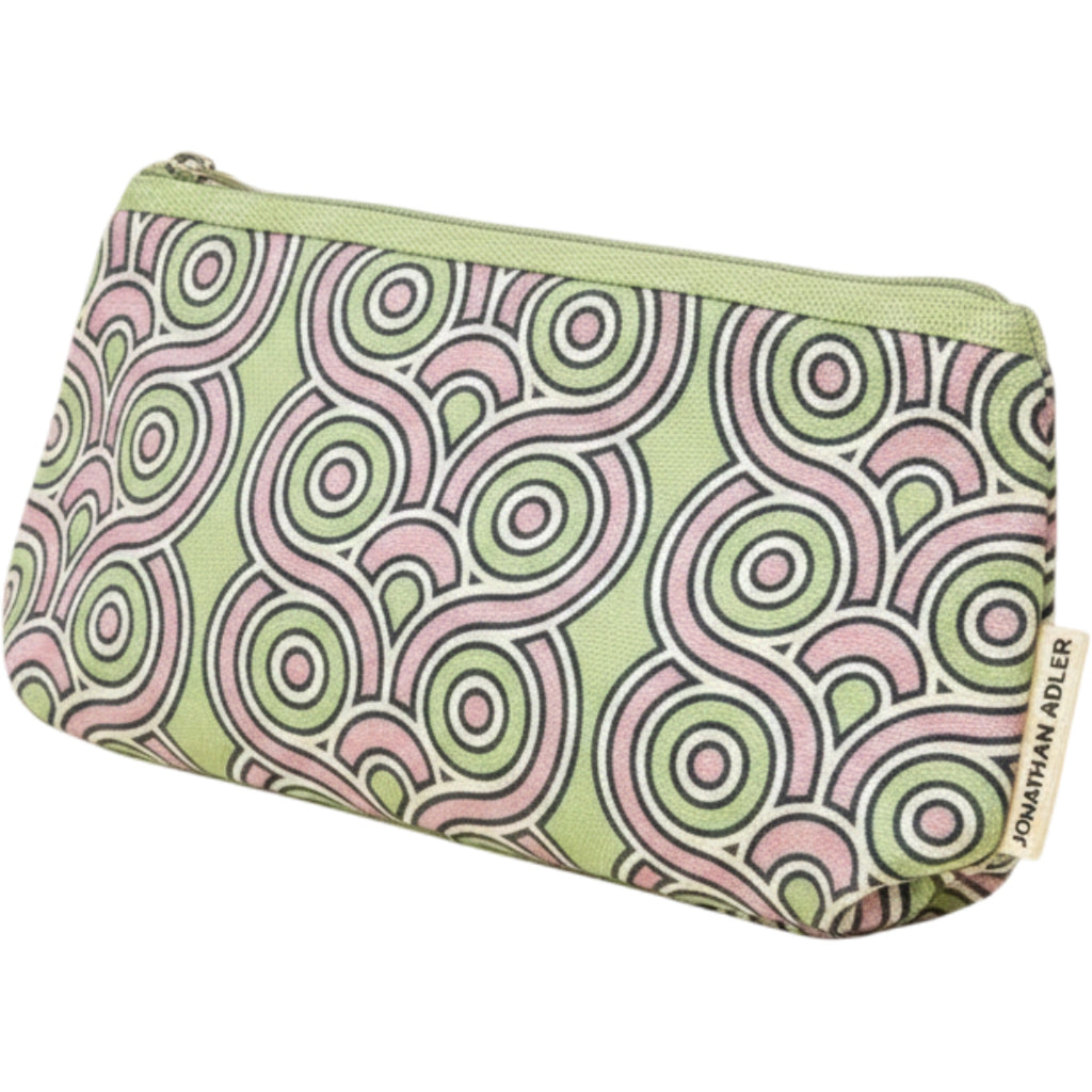 Clinique Jonathan Adler Makeup Bag Green Pink Geometric Zip Pouch