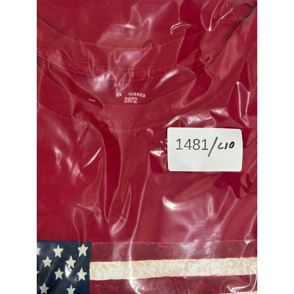 Faded Glory L Red American Flag Graphic T-Shirt Mens Vintage Casual Summer 2011