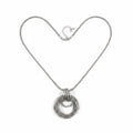 Chicos Womens OS Silver Multi Ring Pendant Necklace Casual Boho Statement