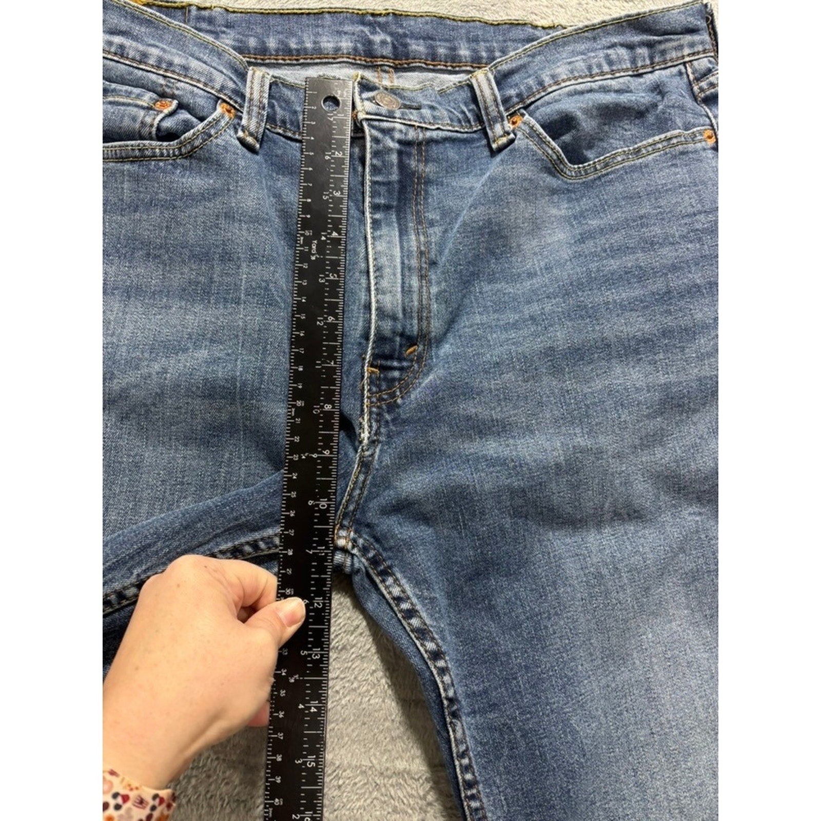 Levis 514 Jeans Men 38x30 Straight Medium Wash Denim Classic Casual Faded