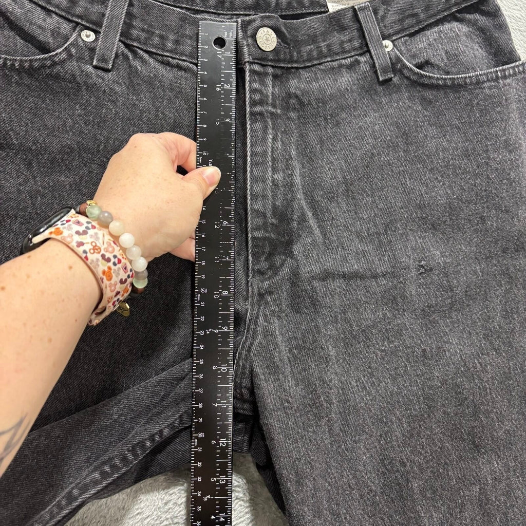 LL Bean Womens 16 PET Black Denim Bermuda Shorts Vintage Casual High Rise