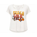 Maurices Womens XXL White Feels Like Fall Pumpkin Graphic Split Neck T-Shirt