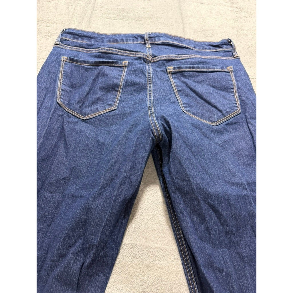 Old Navy Super Skinny Dark Wash Mid Rise Denim Jeans Womens Size 14 Indigo