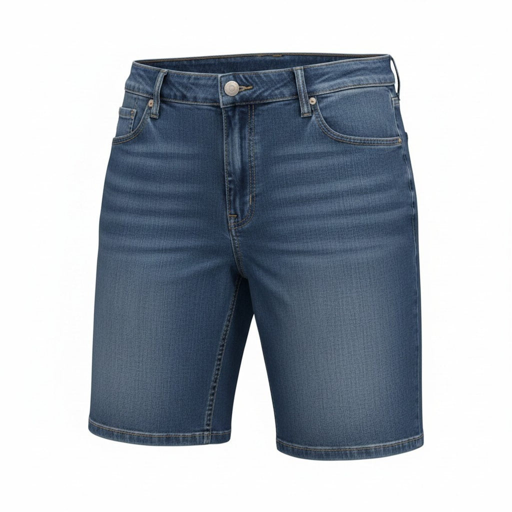 Torrid Womens Size 20 Bermuda Denim Shorts Medium Wash Blue Stretch Plus Size