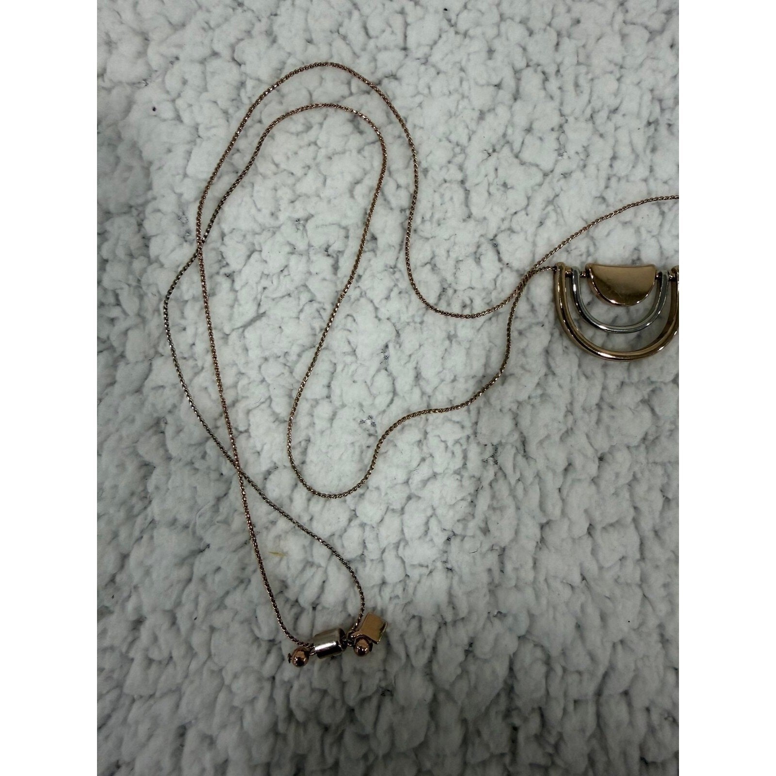 Banana Republic Womens OS Tri-Tone Geometric Crescent Necklace Vintage Casual
