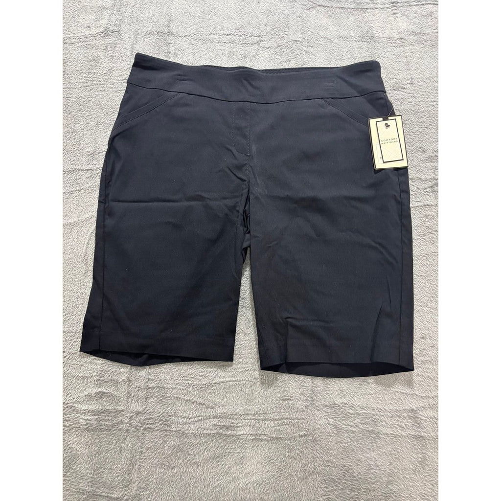 Dana Buchman L Black Shorts Womens Casual Athleisure Comfort Waistband NEW