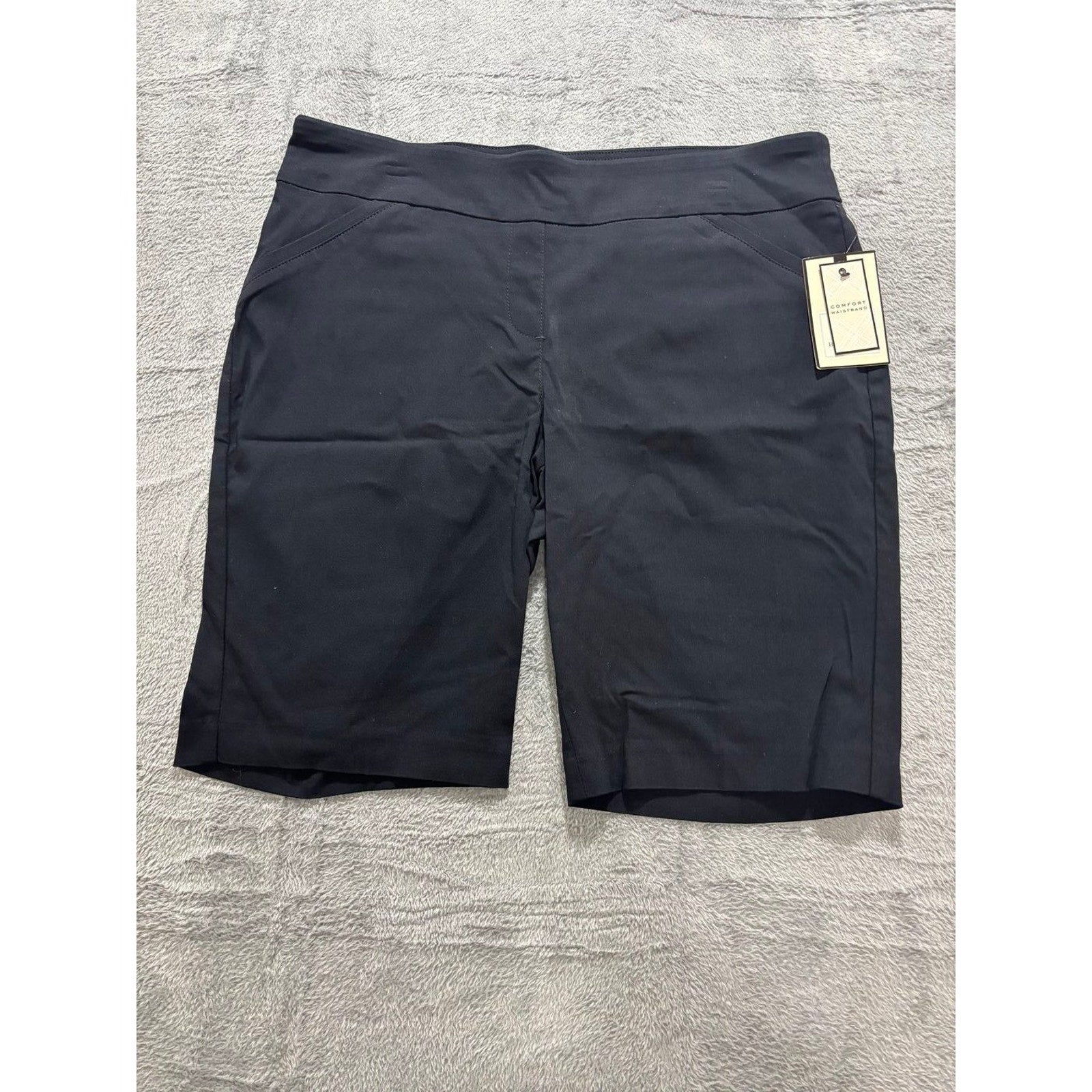 Dana Buchman L Black Shorts Womens Casual Athleisure Comfort Waistband NEW