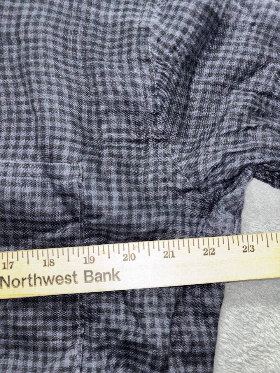 Barneys New York Mens XL Black Gray Check Long Sleeve Button Up Shirt