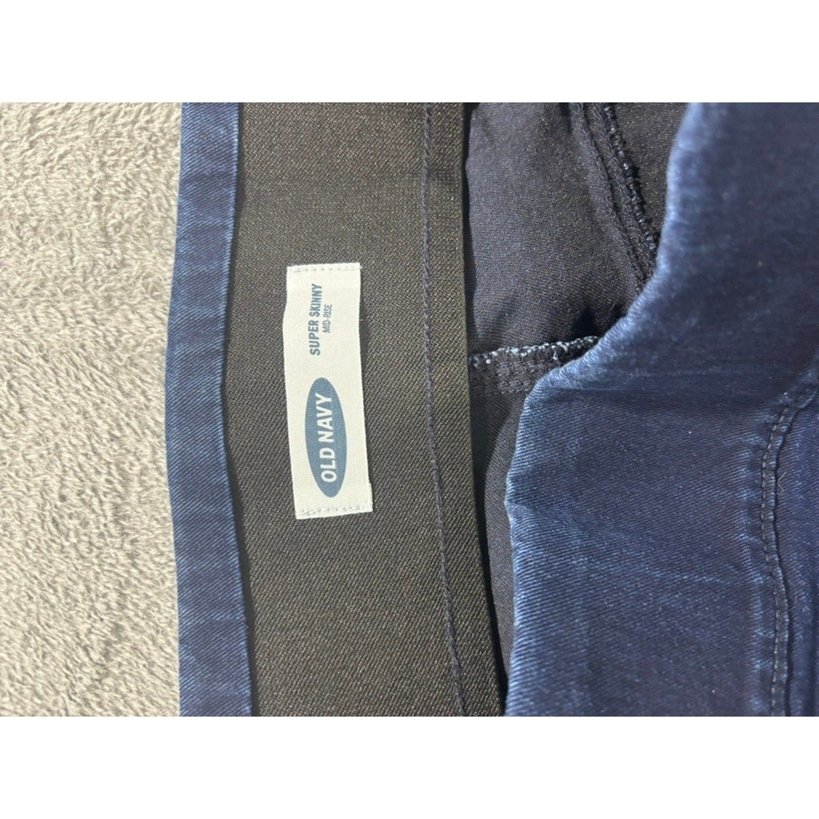 Old Navy Super Skinny Mid Rise Pull On Jeggings Dark Wash Indigo 16 Plus Short