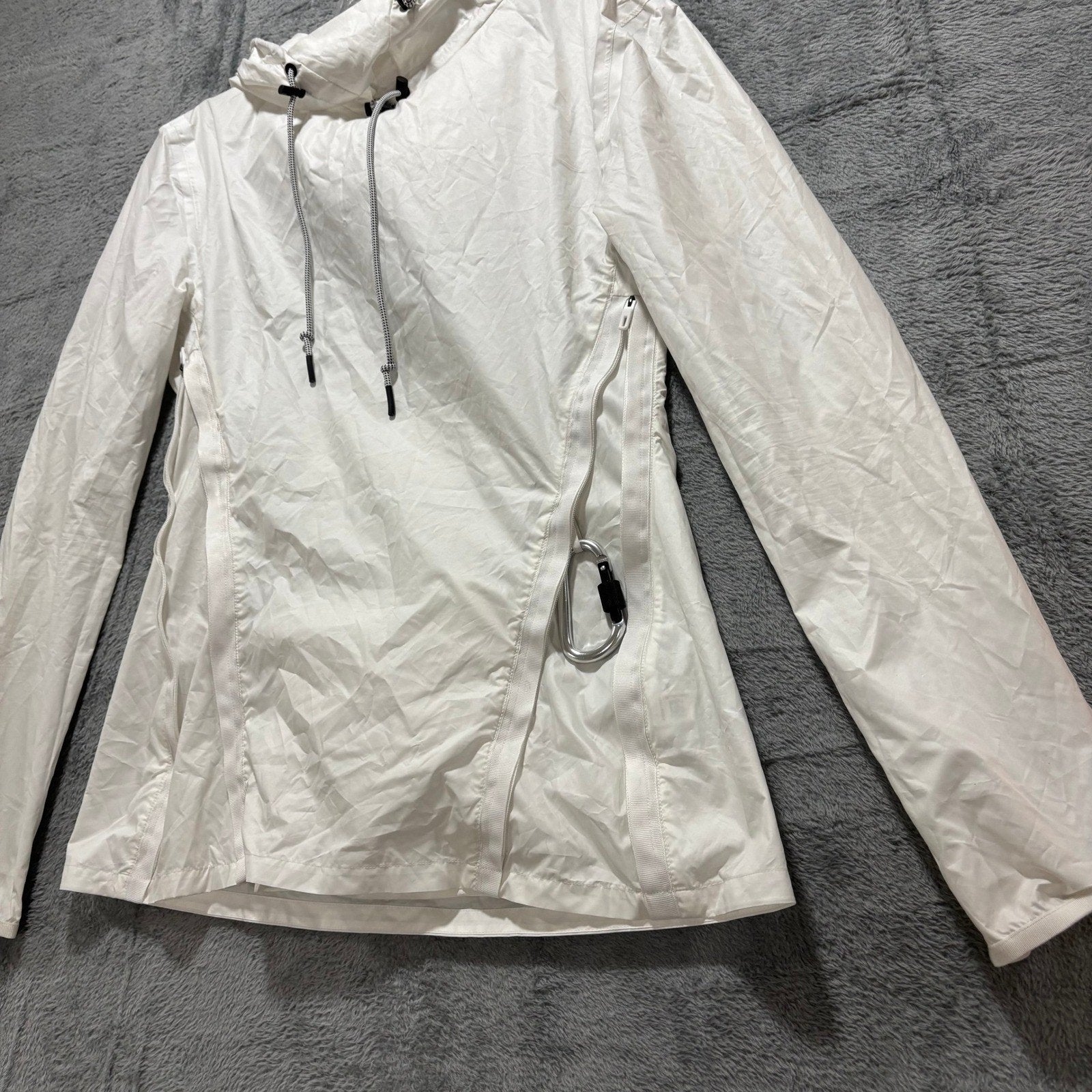 Reebok Victoria Beckham Womens S White Hooded Anorak Windbreaker Jacket RBK x VB
