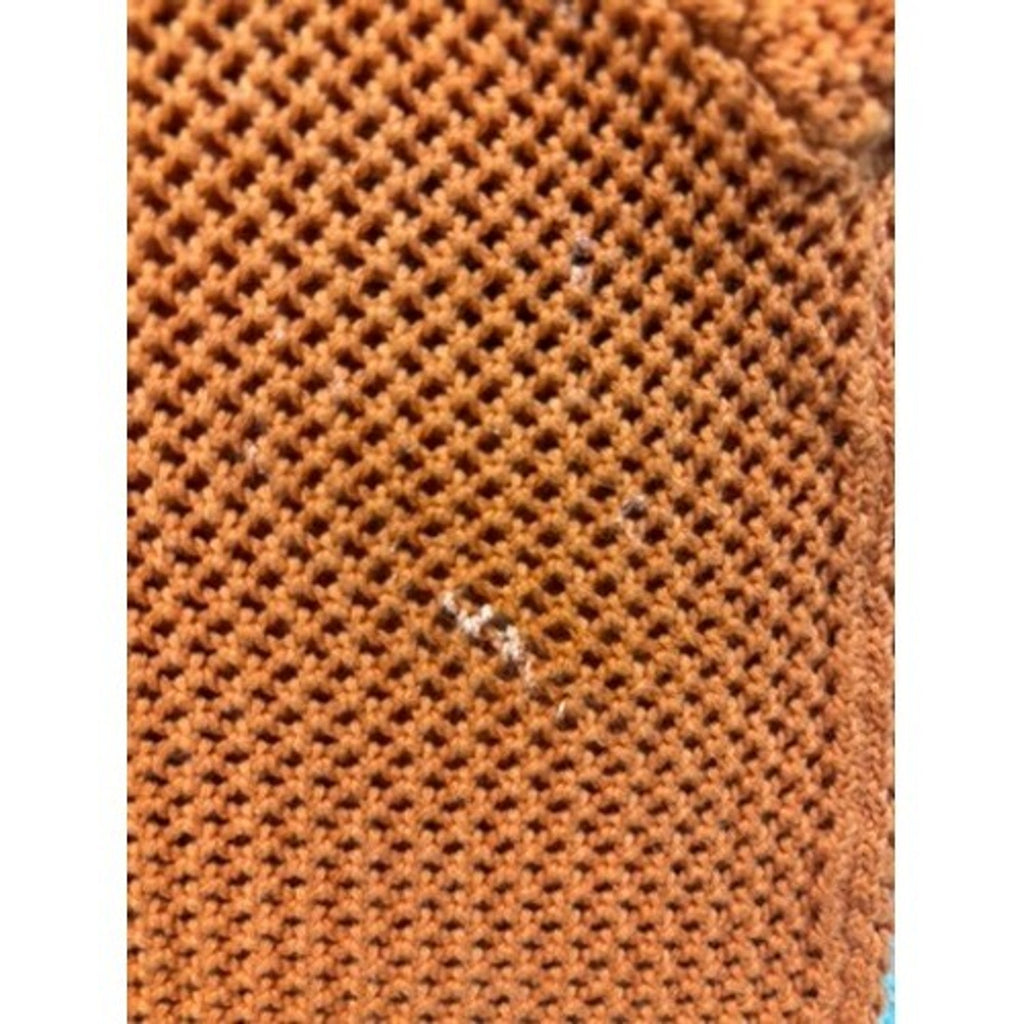 THML XS Orange Womens Open Knit Short Sleeve Sweater Boho Casual Festival Spring
