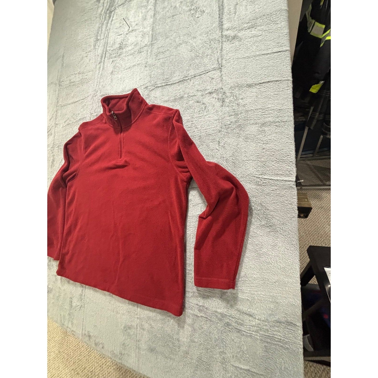 G.H. Bass & Co Womens L Red 1/4 Zip Fleece Pullover Sweater Cozy Casual