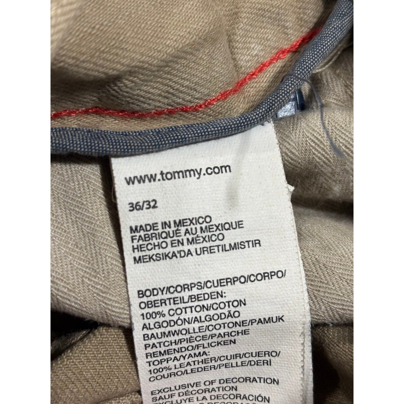 Tommy Hilfiger 36/32 Tan Chino Jeans Mens Preppy Vintage Casual Straight Pants