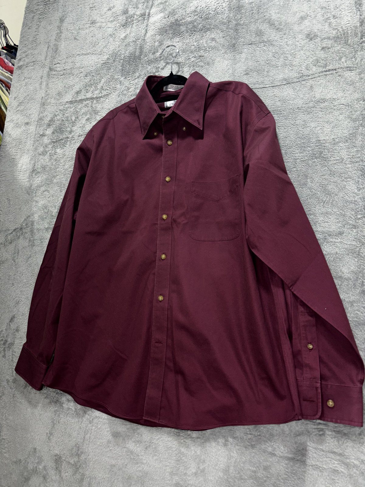 Enro Men's Burgundy Non-Iron Dress Shirt Size L, photo 2 of 8