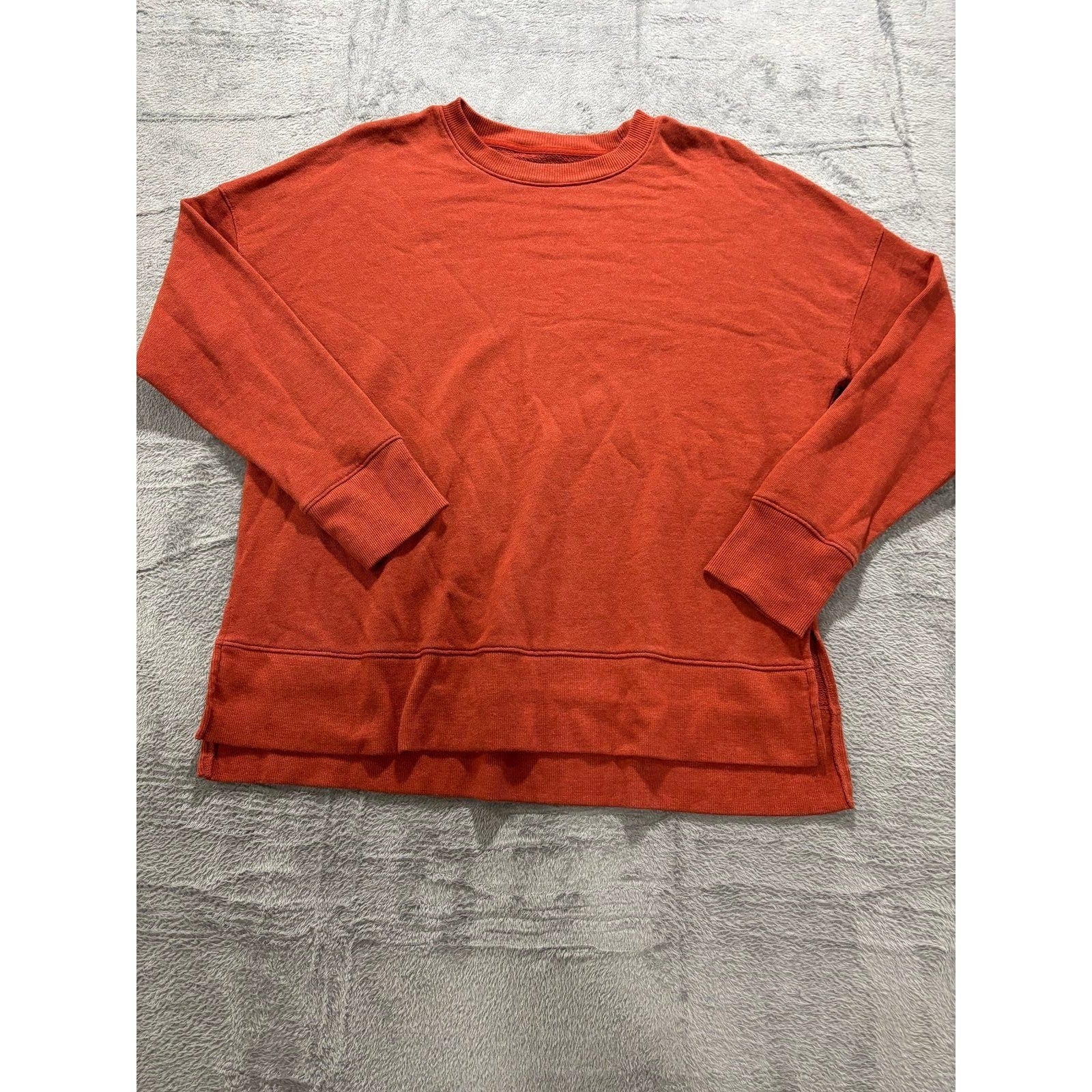Time and Tru L Burnt Orange Womens Crewneck Sweatshirt Casual Cozy