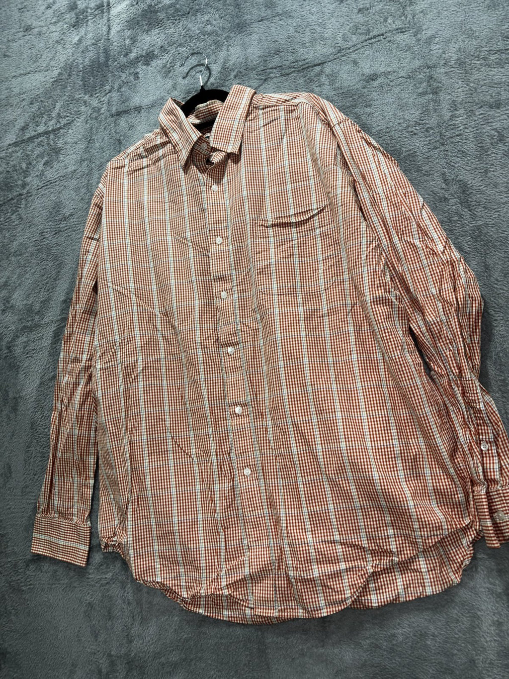 Bobby Jones Men's Orange White Gingham Shirt Size XL, photo 2 of 9