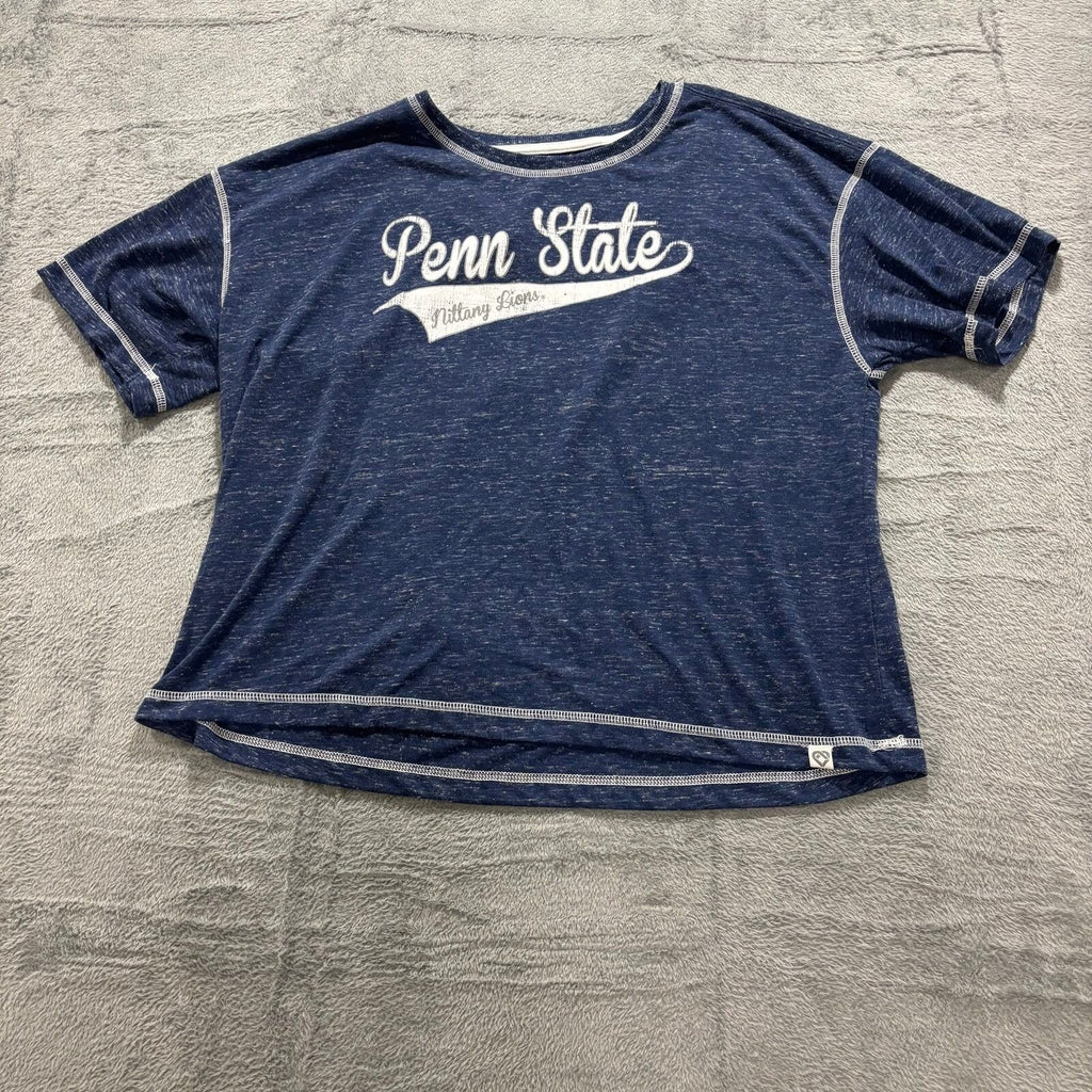 Colosseum XL Blue Penn State Womens T-Shirt Casual Vintage Style Short Sleeve