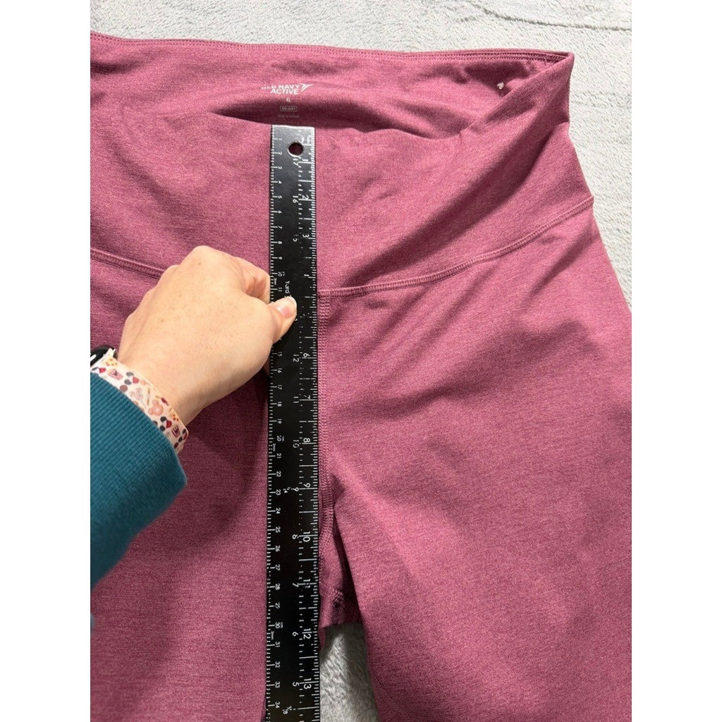 Old Navy Active Go-Dry Colorblock High Rise Leggings XL Plum Mauve Workout