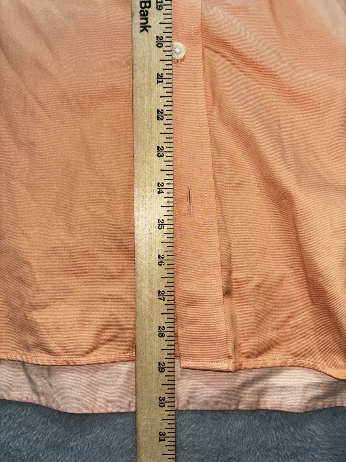 Banana Republic Mens L 16-16 1/2 Orange Long Sleeve Button Up Dress Shirt Slim