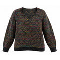Jillian Nicole Woman Sweater 1X Multicolor Chunky Knit V Neck Cozy Plus