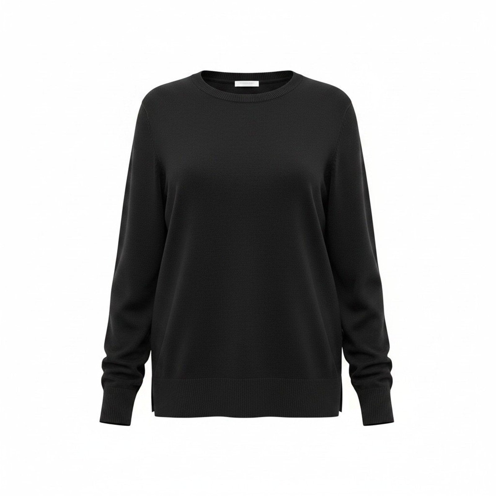 Time and Tru Womens XL Black Fine Gauge Pullover Sweater Crewneck Soft Knit Cozy
