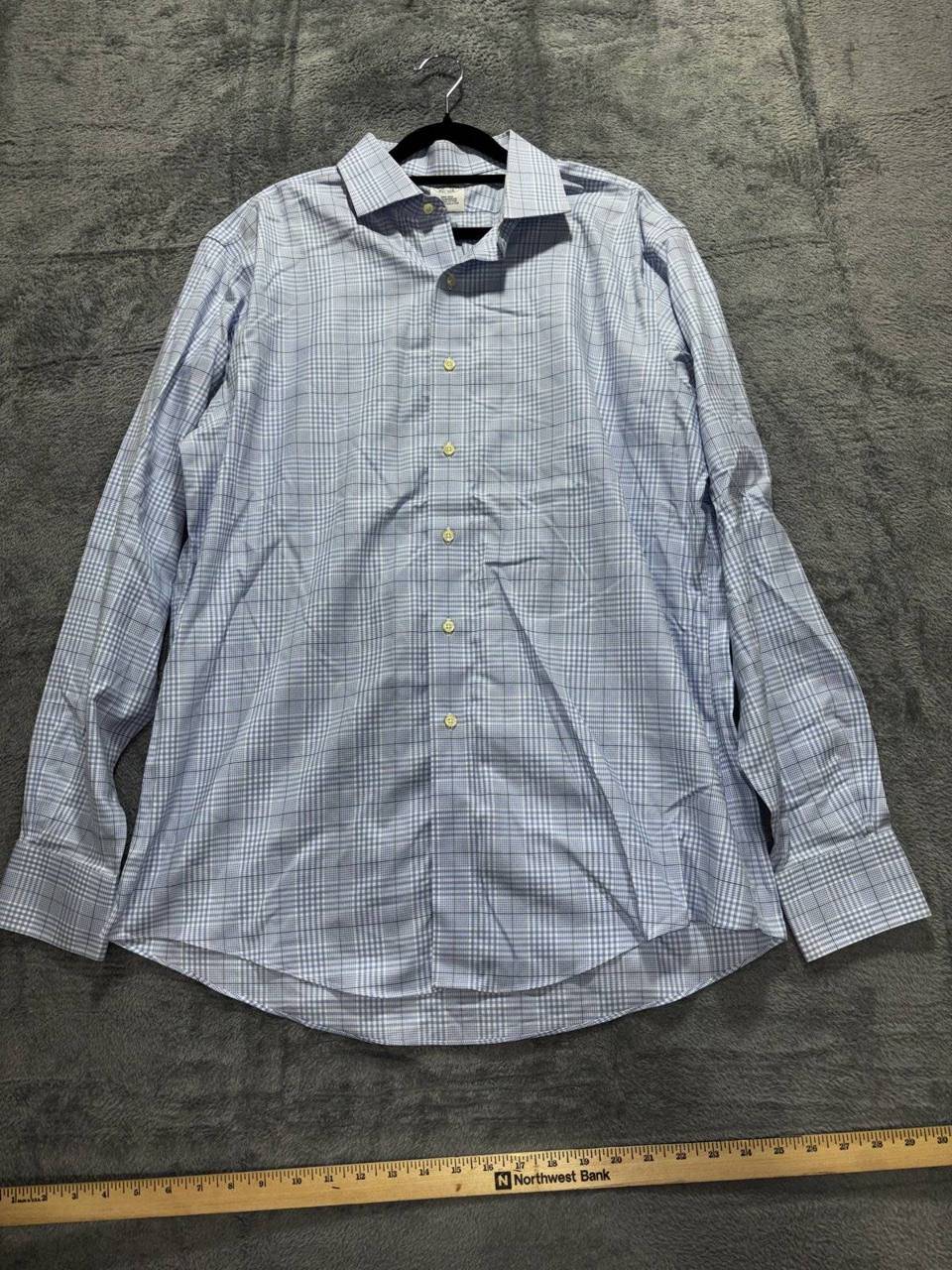 Brooks Brothers Men's Blue Plaid Shirt 16 1/2-36