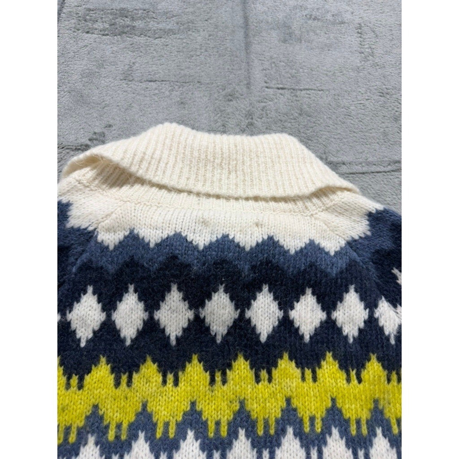 Aerie Fair Isle Sweater Womens L Oversized Nordic Quarter Zip Chunky Cozy