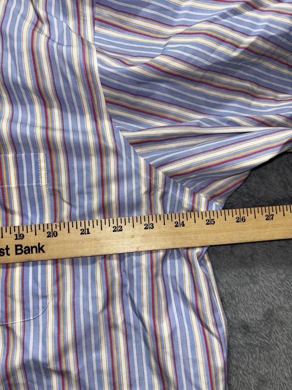 Lands' End Men's Blue Striped Shirt 17 1/2 32-33, photo 5 of 10