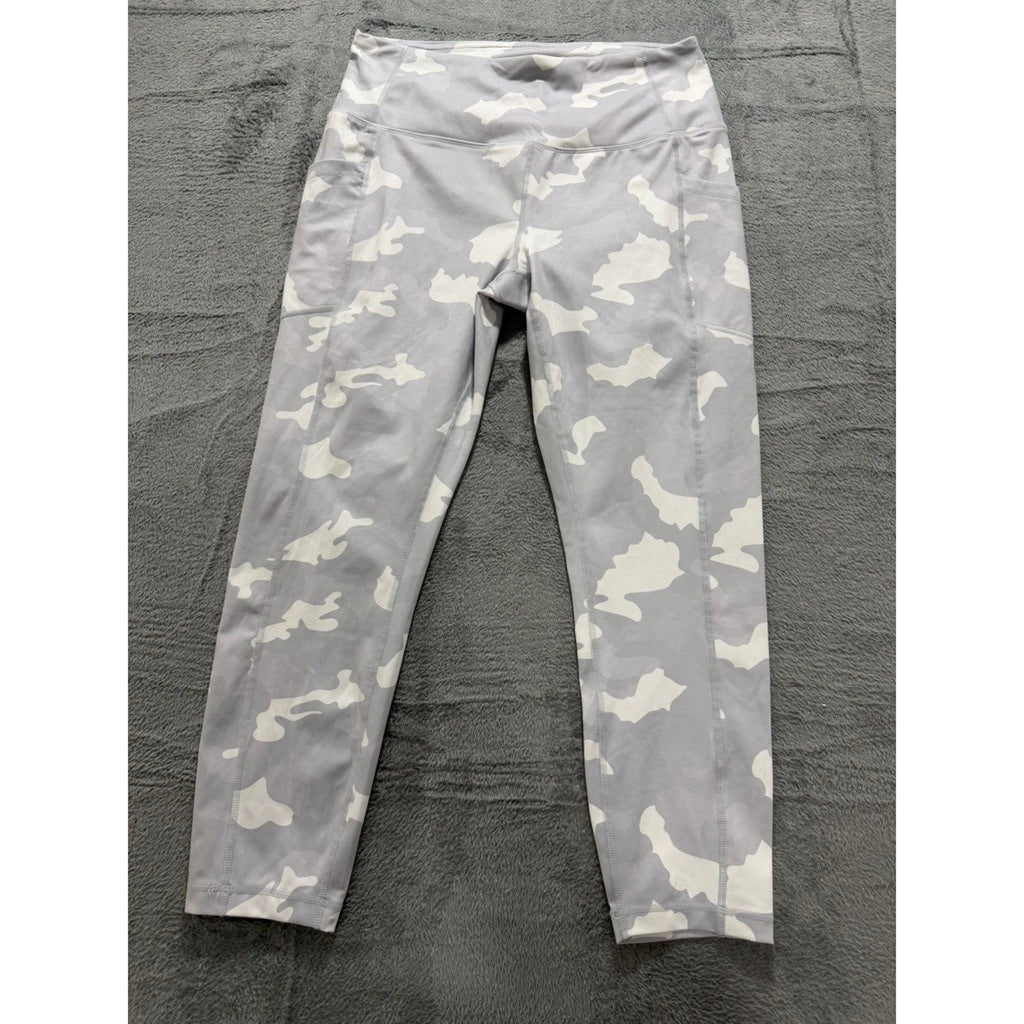Yogalicious Lux Grey Camo High Waist Leggings XL Pockets Buttery Soft Gym