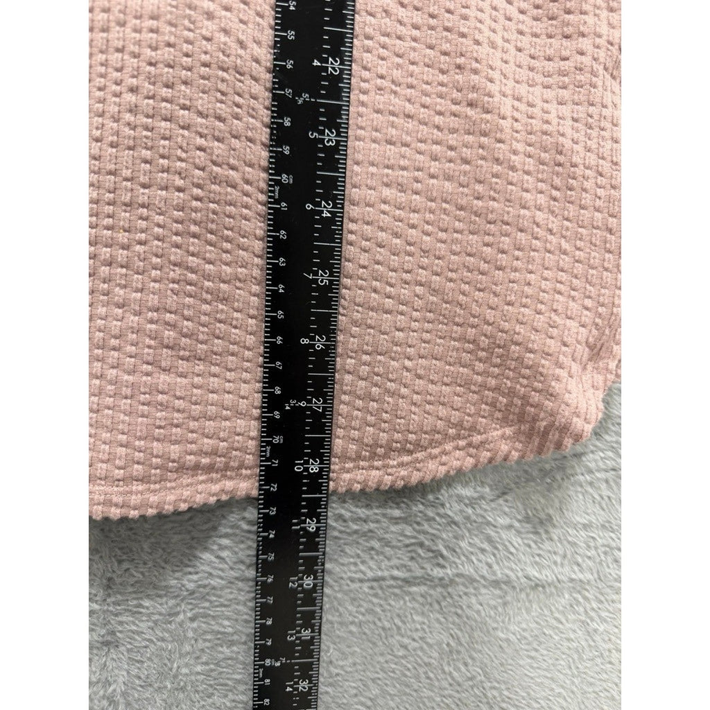 LuLaRoe Womens XL Dusty Rose Waffle Knit Sleeveless Half Zip V-Neck Top Casual