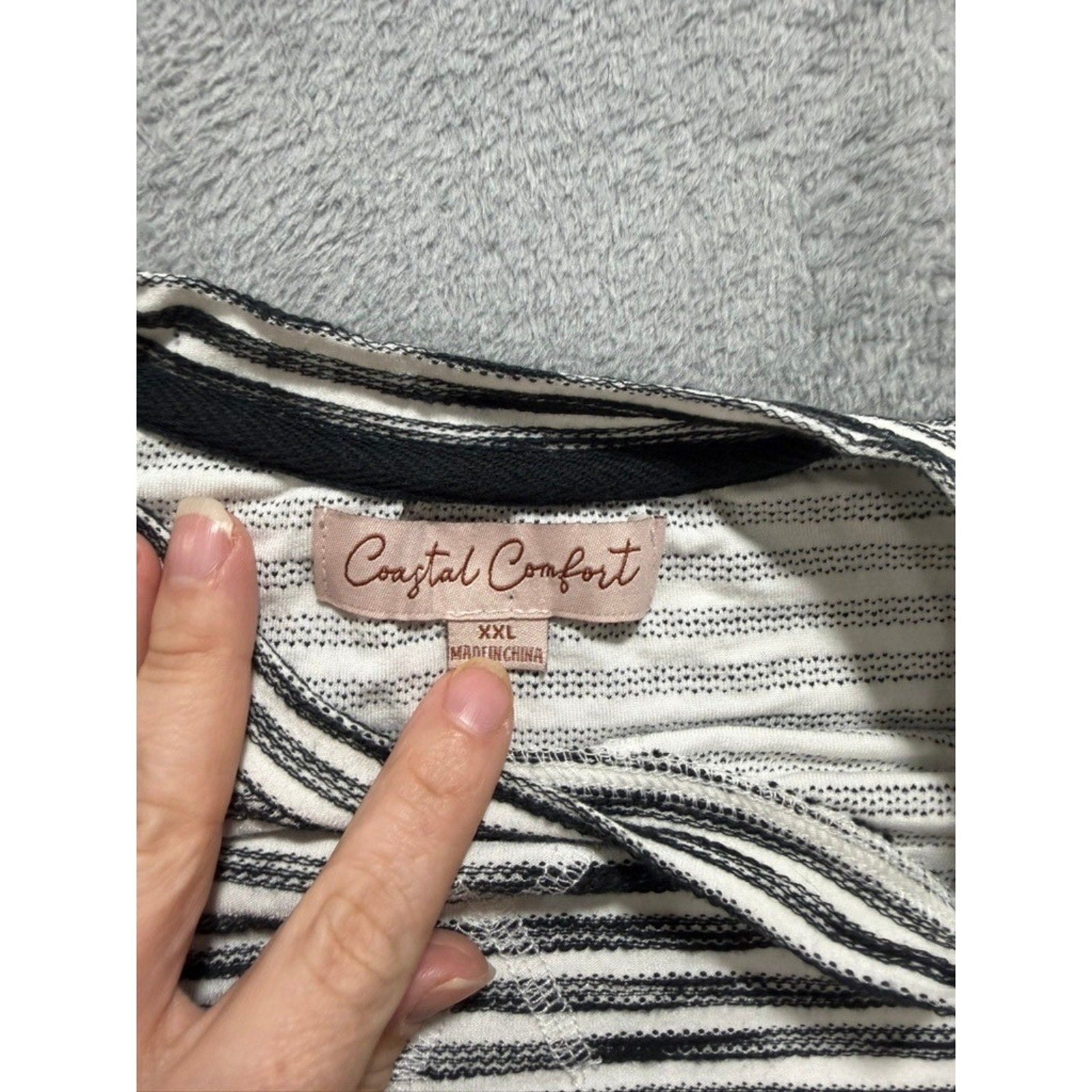 Coastal Comfort Striped Long Sleeve Top Womens XXL Stretch Casual Soft