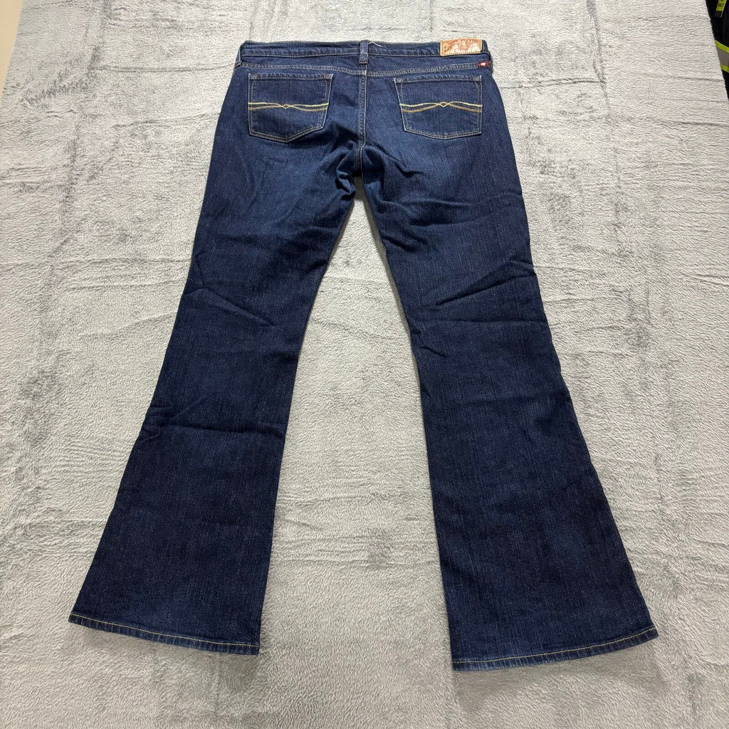 Lucky Brand 8/29 Womens Dark Wash Blue Flare Leg Jeans Vintage Boho Casual