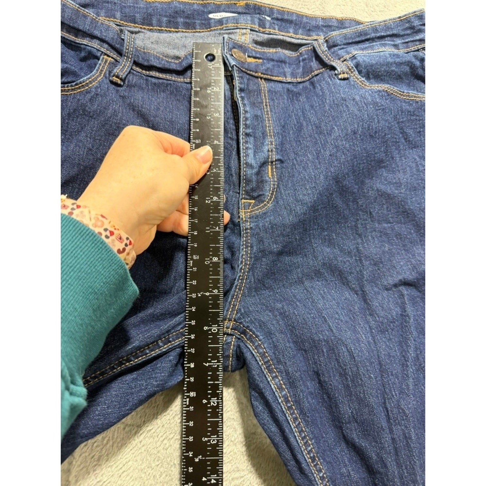 Old Navy Super Skinny Dark Wash Mid Rise Denim Jeans Womens Size 14 Indigo
