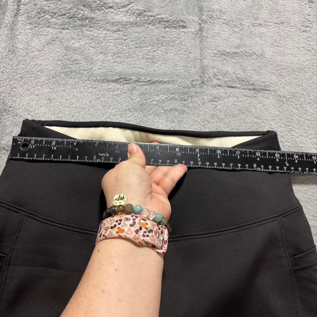 Womens S Black Fleece Lined High Waist Leggings Athleisure Cozy