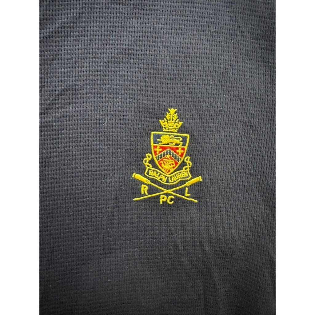 Polo Ralph Lauren Mens XL Navy Waffle Knit Thermal Sleepwear Top Crest Logo RLPC