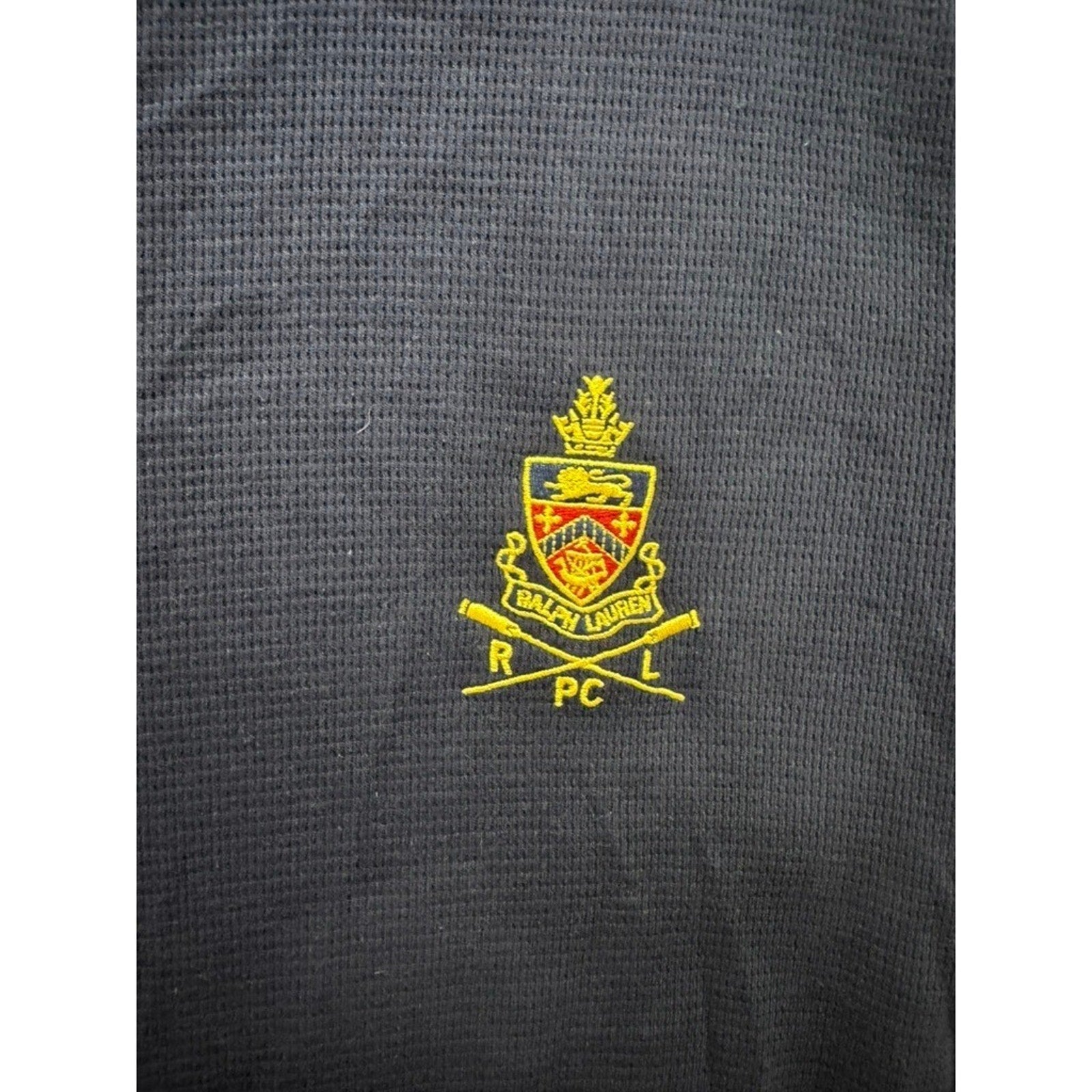 Polo Ralph Lauren Mens XL Navy Waffle Knit Thermal Sleepwear Top Crest Logo RLPC