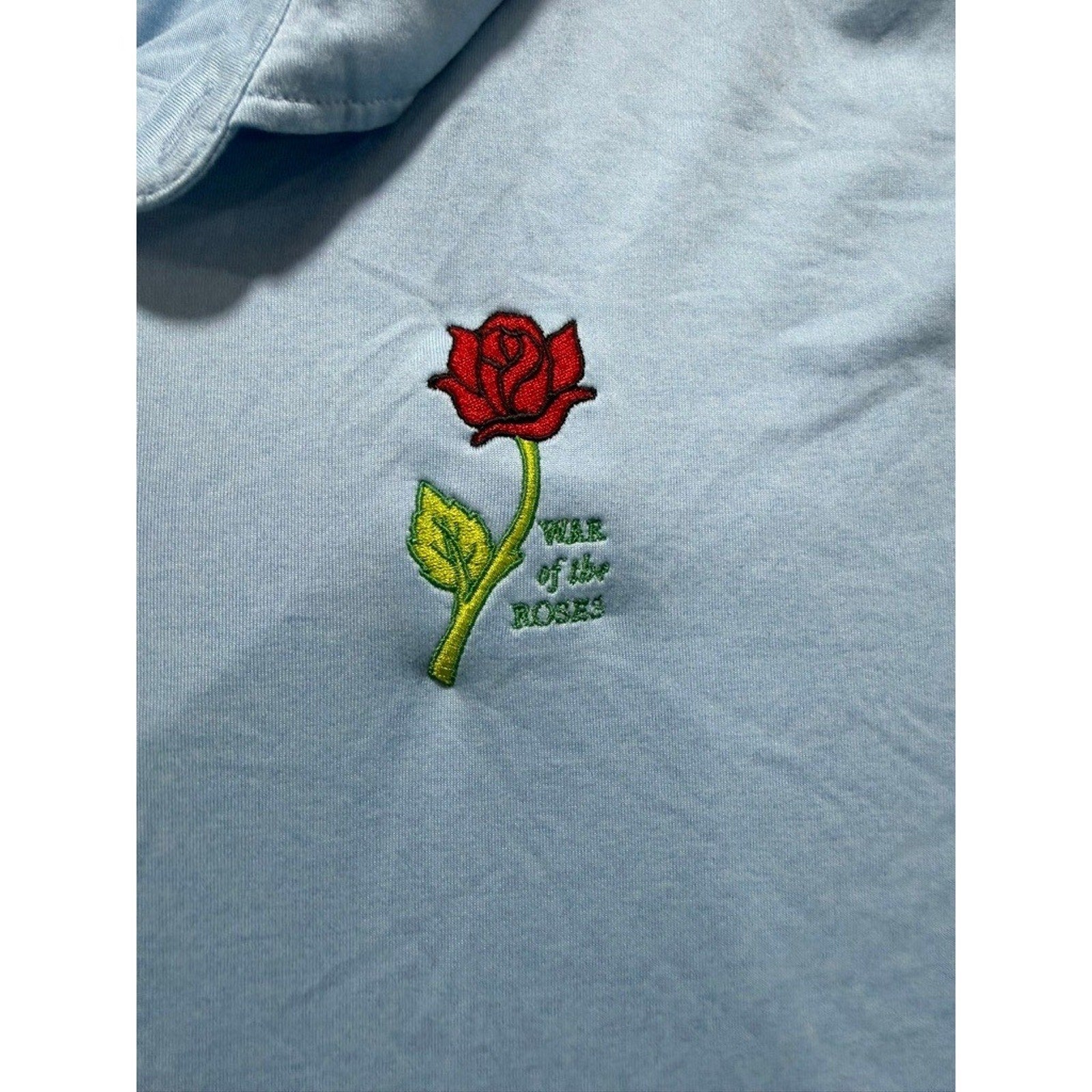 Cutter & Buck Mens XXL Light Blue War of the Roses Embroidered Polo Shirt