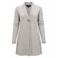 Coupé Collection Cardigan Sweater Womens M Gray Ribbed Longline Button Front
