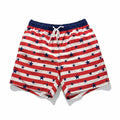 Way to Celebrate! M Red White Blue Stars Stripes Swim Trunks Patriotic Casual