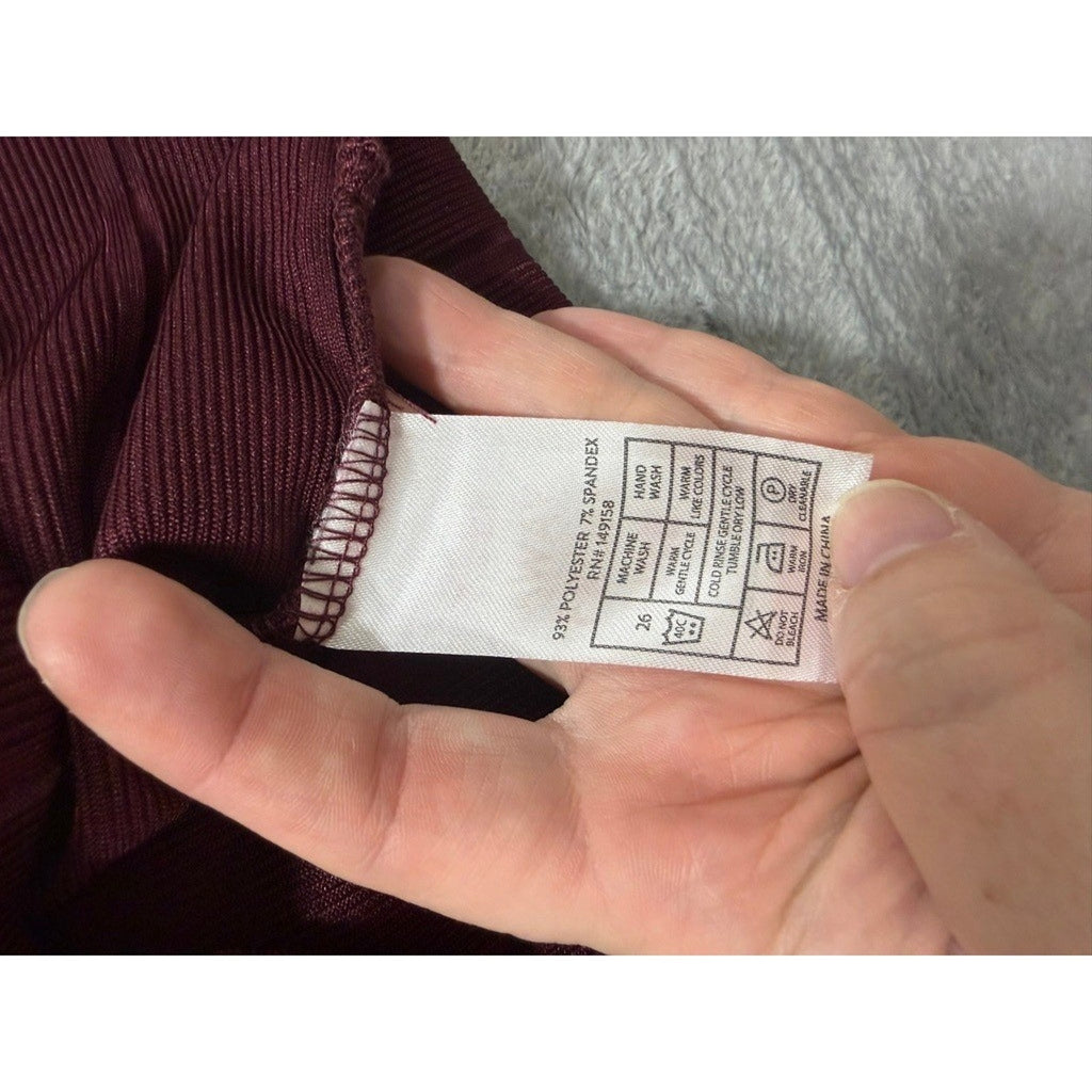 Craft Flow Knitwear Mens XL Burgundy Ribbed Quarter Zip Polo Shirt Tipped Trim