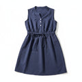 SHEIN Womens M Navy Blue Sleeveless Seersucker Mini Dress Casual Coastal Boho