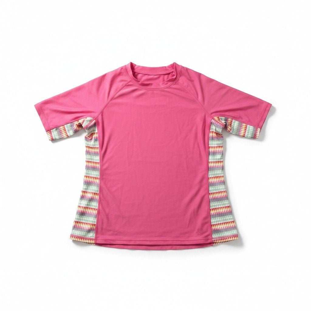 UV Skinz Womens 3XL Pink Rash Guard Swim Shirt Short Sleeve Casual Athleisure